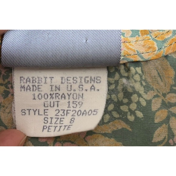 90s Y2K Rabbit Rabbit Rabbit Design Women’s Floral Sleeveless Midi Dress 8P - Picture 13 of 13